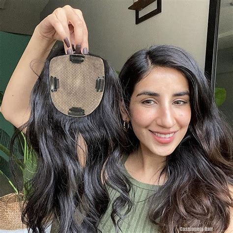 Hair Toppers for Women Real Human Hair with Bangs Molefi Topper Hair ...