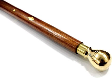 Health Benefits Wooden Walking Stick Sheesham Wood with Brass Work 2 ...
