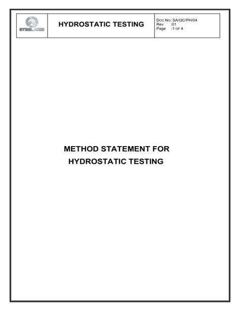 Image result for Hydrostatic Testing Procedure