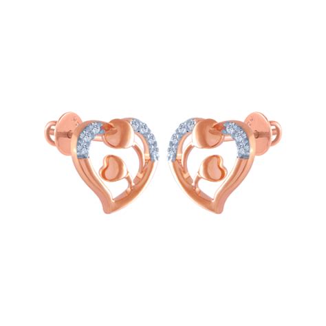 Latest 14K Rose Gold Diamond Stud Earrings for Women | PC Chandra ...