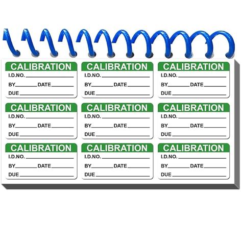 Self Laminating Write-on Calibration Stickers with Spiral Bound Cover ...