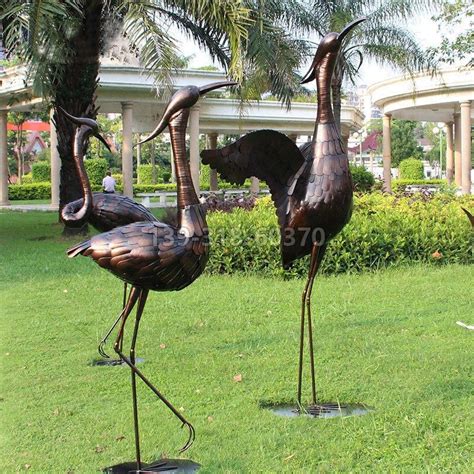 不锈钢仙鹤飞鸟雕塑 - 卓景雕塑公司