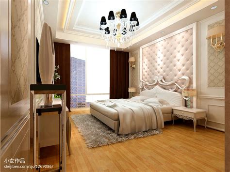欧式完整家居卧室软包床头背景墙装修设计效果图 – 设计本装修效果图