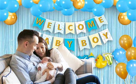 Buy Party Propz Welcome Baby Boy Decoration - 43Pcs Blue Baby Welcome ...