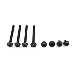 XSPC Black Radiator Screw Set, 8 Pieces (4 x 6mm 6-32 UNC, 4 x 30mm 6 ...