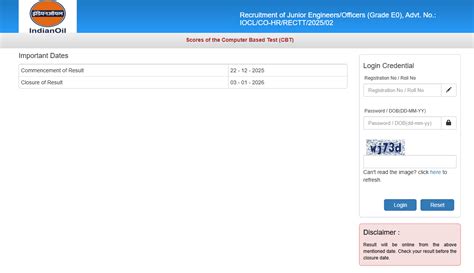IOCL Junior Engineer Result 2025 Out @iocl.com, Direct Link to Check ...
