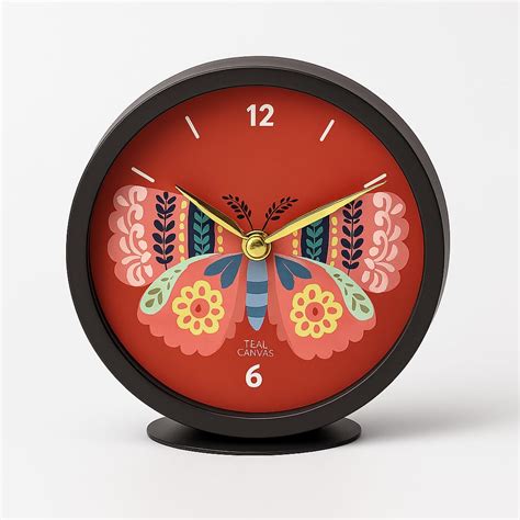 Buy TEAL BY CHUMBAK Cute Butterfly Round Wall and Table Clock, Analogue ...