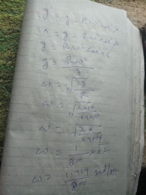 The apparent value of acceleration due to gravity at the latitude ...