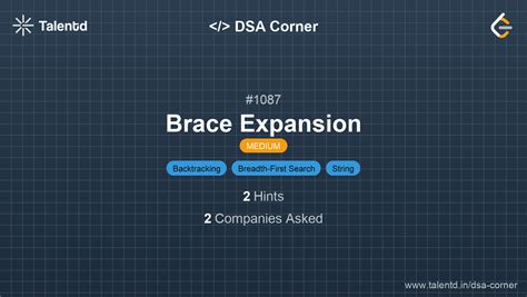 1087. Brace Expansion - Medium | DSA Corner | Talentd