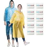 MeeTo Rain Card, Unisex Pocket Rain Coat Single Layer Disposable Rain ...