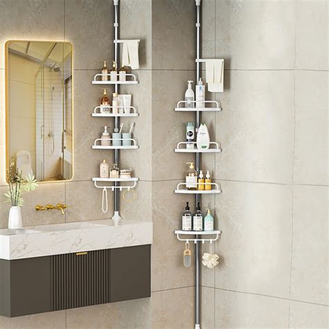 Buy Pack of 3 Adjustable Stainless Steel Bathroom Corner Shelf ...