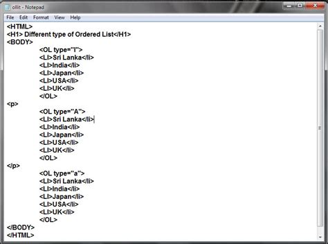 Image result for Ordered List Unordered List in HTML