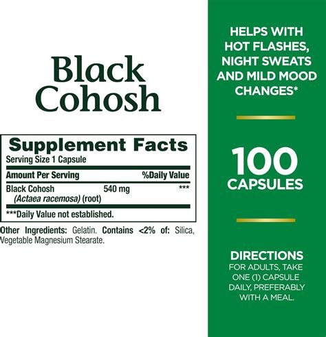 Nature's Bounty Black Cohosh 540 mg, 100 Capsules | Egypt Vitamins