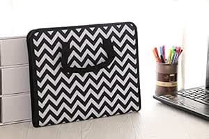 JunShop Fabric Expanding File-Folder,13 Pockets The Hand-Held Folder ...