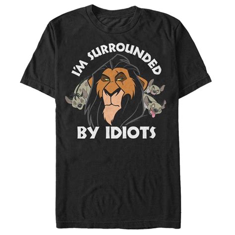 Buy Men's Lion King Scar Surrounded by Idiots Graphic Tee Black 5X ...