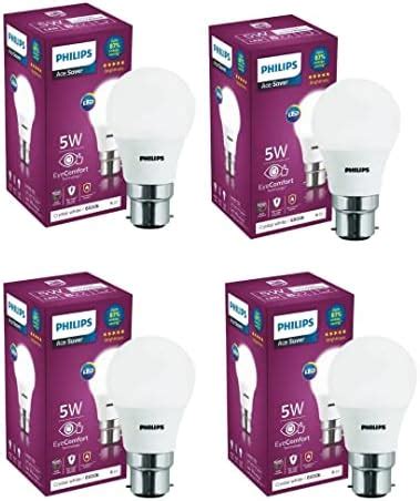 Buy Philips Ace Saver 5-watt B22D LED Bulb - Crystal White - Pack of 4 ...