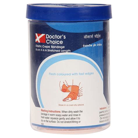 Doctor's Choice Elastic Crepe Bandage 8 cm x 4 m, 1 Count Price, Uses ...