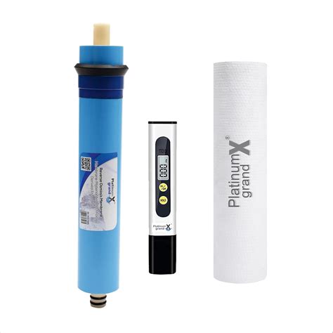 PLATINUM GRAND X MEMBRANE, TDS METER & SPUN FILTER KIT MEMBRANE Water ...