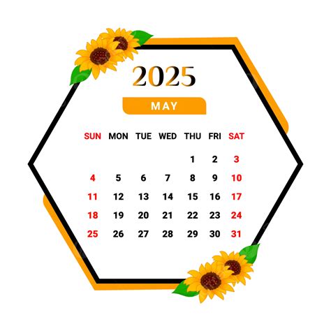 May 2025 Calendar Plant Theme