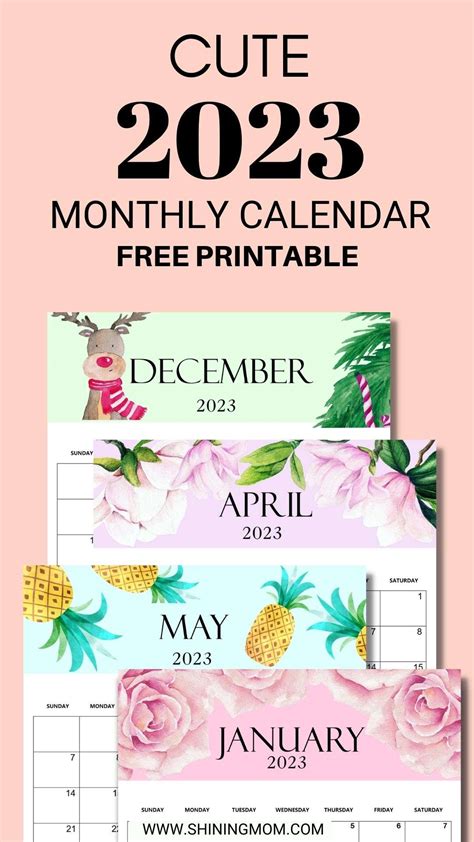 2023 Monthly Calendar Printable: Cute Design You Will Love!