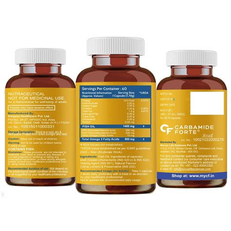 Carbamide Forte Triple Strength Fish Oil 1400mg with Omega 3 900mg for