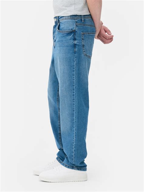 Mens Mid Blue High-Waisted Relaxed Fit Jeans | Primark