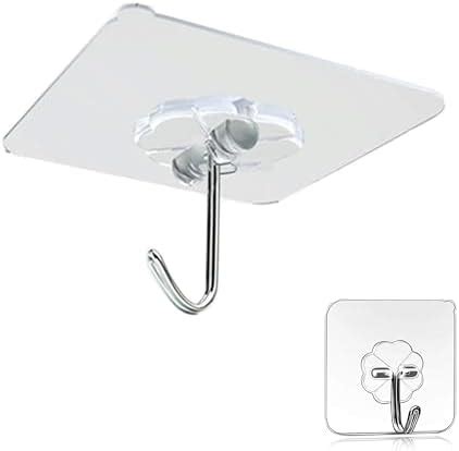 Self Adhesive Hooks Hangers - Transparent Wall Hooks |Heavy Duty 13 lb ...