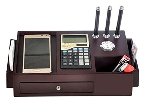 Woodhouse All in One Multi Storage Wooden Desk Organizer for Office ...