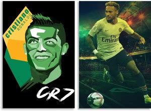 Neymar Poster - Neymar Kick And Cristiano Ronaldo CR7 Inspirational ...