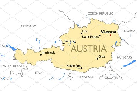 Austria map | Illustrations ~ Creative Market