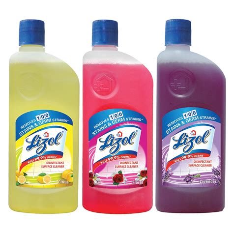 Lizol Floor Cleaner - 500 ml (Pack of 3, Citrus, Floral, Lavender ...
