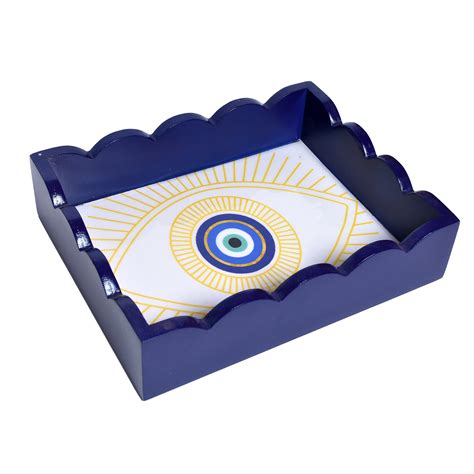 MDF RECTANGLE ENAMEL BLUE TRAY – zunaldo.com