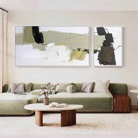 Buy Light Green Abstract Texture Painting Black and White Painting ...