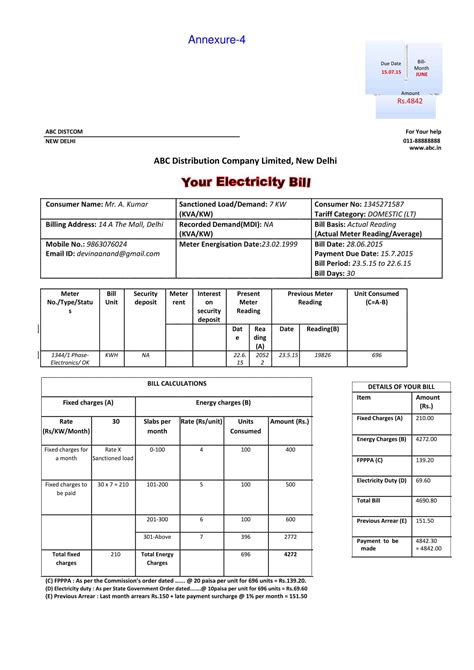 Utility Bill Sample Pdf _ Utilities Bill Examples – SSKEHG