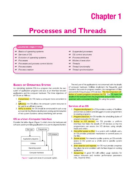 Chapter 1: Processes and Threads - OS Fundamentals (CS101) - Studocu