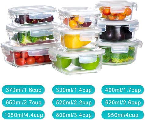 BAYCO Glass Storage Containers with Lids, 9 Sets, India | Ubuy