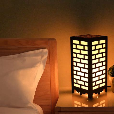 Buy Aditya HANDICRAFTS Wooden Table Led Lamp-821 With Bulb For Bedside ...