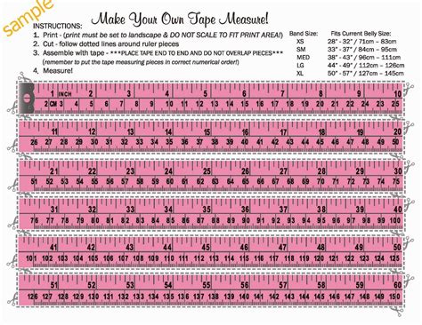 Actual Size Printable Measuring Tape