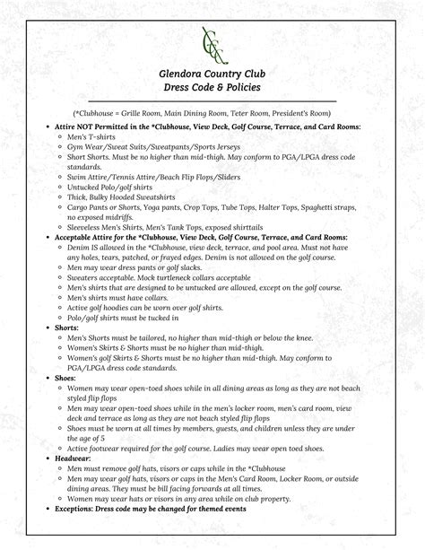 Guest Information - Glendora Country Club