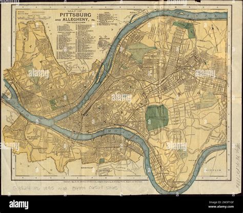 Map of Pittsburg and Allegheny, Pa , Pittsburgh Pa., Maps, North Side ...
