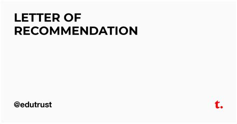 LETTER OF RECOMMENDATION — Teletype
