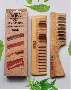daira Natural Neem Wooden Comb for Hair Growth, Anti-Dandruff, (Wide ...