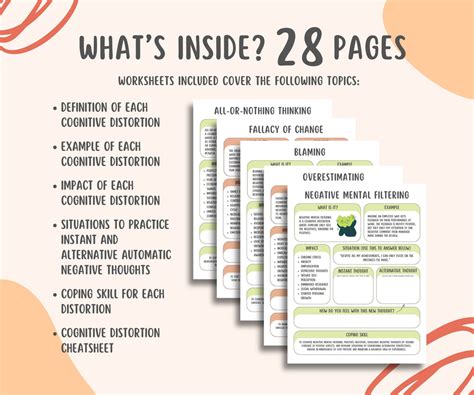 27 Cognitive Distortion Worksheets + Cheatsheet – MindSpace