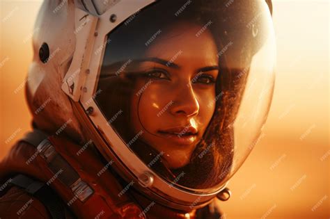 Premium Photo | Astronaut Helmet CloseUp Mars Expedition