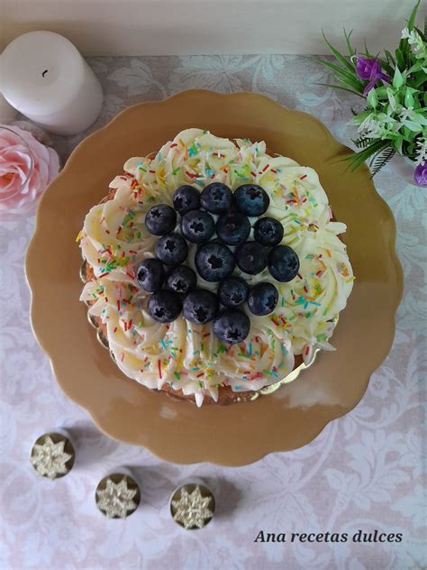 Nude cake de limón y arándanos (pastel desnudo) - Ana Recetas Dulces