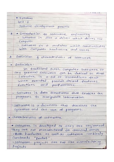 Software Engineering Unit-1 Notes In handwriting IMP 💯 - Computer ...