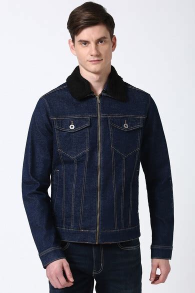 Buy Men Navy Solid Casual Jacket Online - 39734702 | Peter England