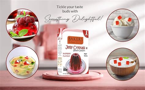 BAKERS Jelly Crystals (Gelatin Dessert) | Raspberry Flavour | Non ...