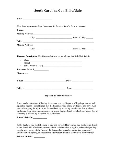 40 Free Gun (Firearm) Bill of Sale Forms - TemplateArchive