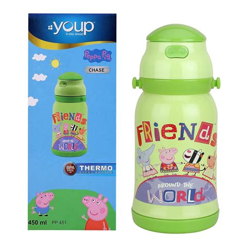 Youp Stainless Steel Green Color Peppa Pig Kids Insulated Double Wall ...
